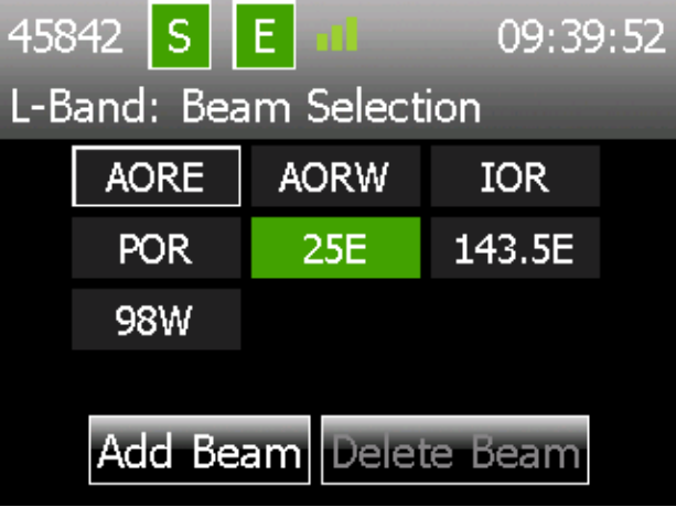 LD5 L-Band > Config > Beam Selection